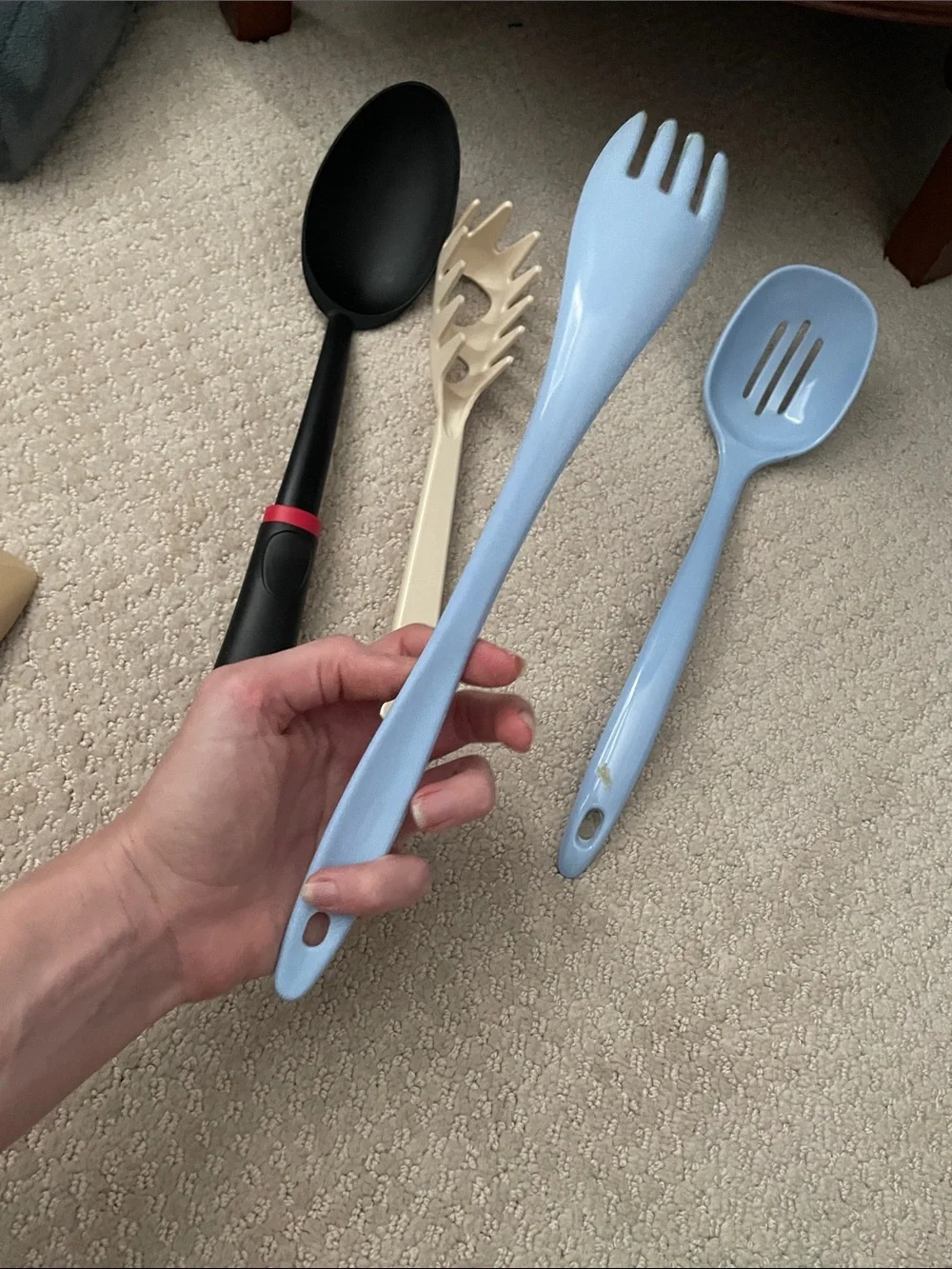 🌹FREE w/purchase Kitchen Utensil Set - Black Light Blue Serving cooking Spoons